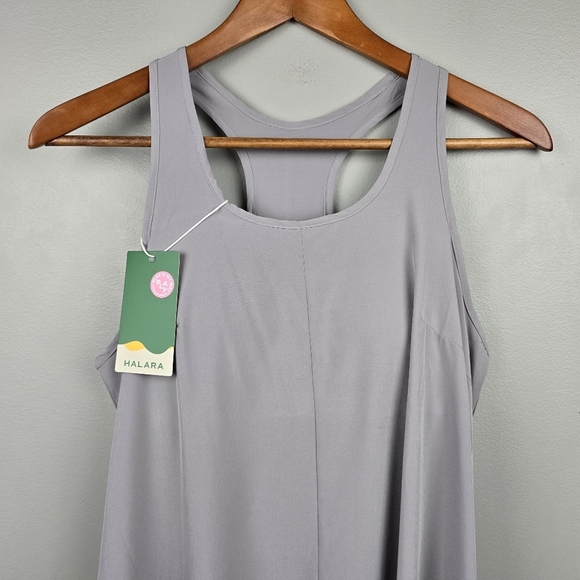 NWT HALARA Racerback High Low Flowy Quick Dry Casual Dress Gray | size small - Picture 5 of 13